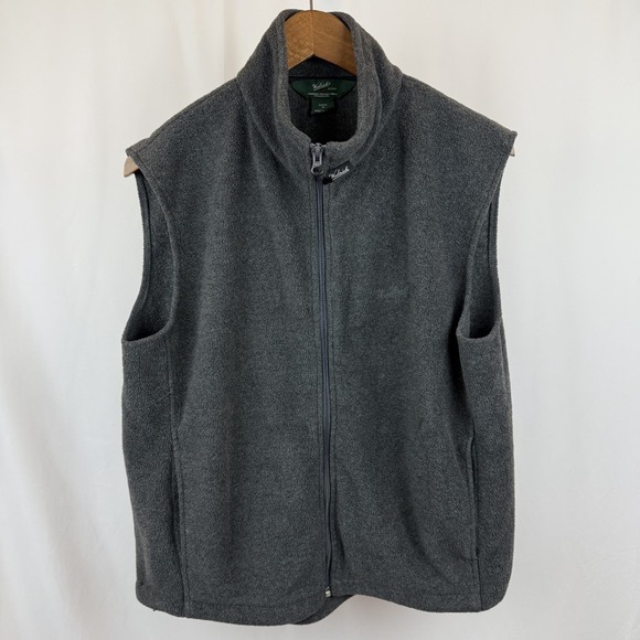 Woolrich Other - Woolrich Men's Medium Charcoal Gray Sherpa Fleece Lined Full Zip‎ Vest Size